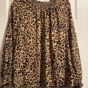 Ava and Viv long sleeve leopard print top